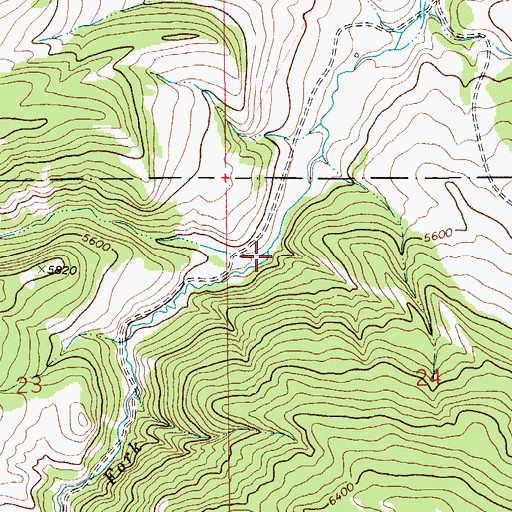 Topographic Map of West Fork Flagstaff Creek, MT