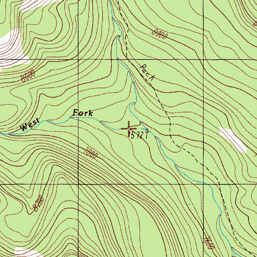 Topographic Map of West Fork Horse Creek, MT