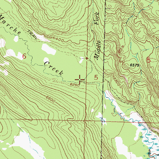 Topographic Map of West Fork La Marche Creek, MT