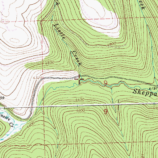 Topographic Map of West Fork Listle Creek, MT