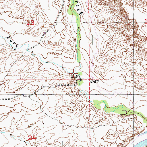 Topographic Map of West Fork Little Timber Creek, MT