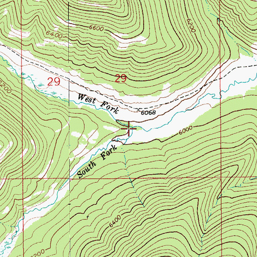 Topographic Map of West Fork Lost Fork, MT
