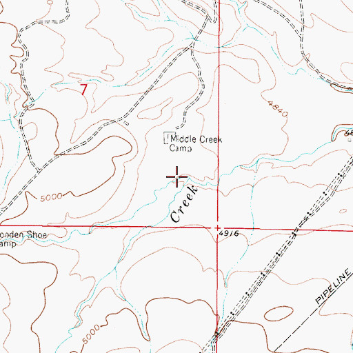 Topographic Map of West Fork Middle Creek, MT