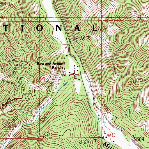 Topographic Map of West Fork Mill Creek, MT