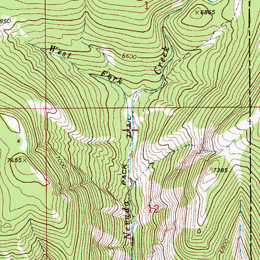 Topographic Map of West Fork Nevada Creek, MT