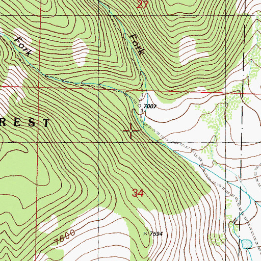 Topographic Map of West Fork Pole Creek, MT
