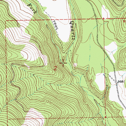 Topographic Map of West Fork Quartz Creek, MT