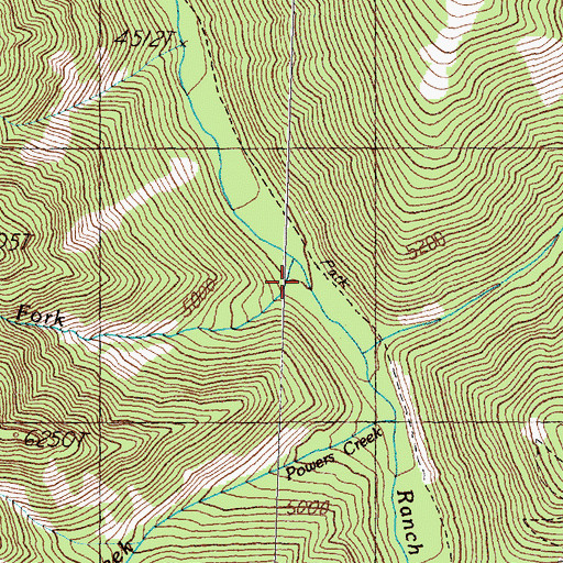 Topographic Map of West Fork Ranch Creek, MT
