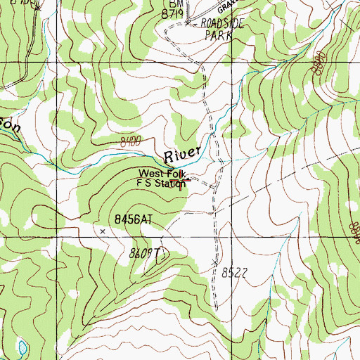 Topographic Map of West Fork Ranger Station, MT
