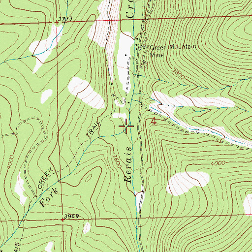 Topographic Map of West Fork Revais Creek, MT
