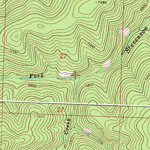 Topographic Map of West Fork Stevenson Creek, MT