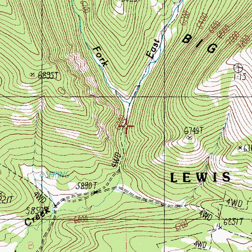 Topographic Map of West Fork Timber Creek, MT