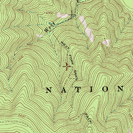 Topographic Map of West Fork Trail, MT
