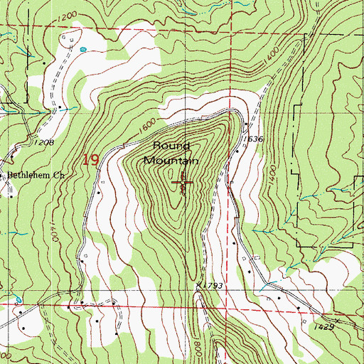 Topographic Map of North Pole Knob, AR