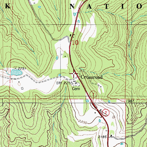Topographic Map of Crossroad, AR