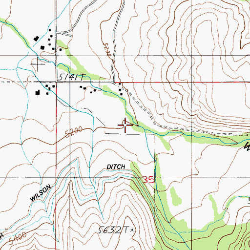 Topographic Map of West Fork Wilson Creek, MT