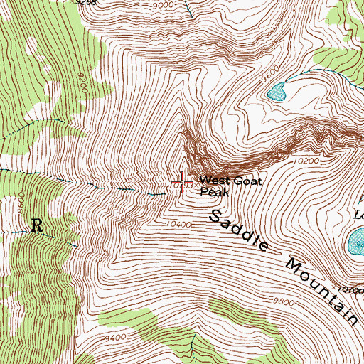 Topographic Map of West Goat Peak, MT