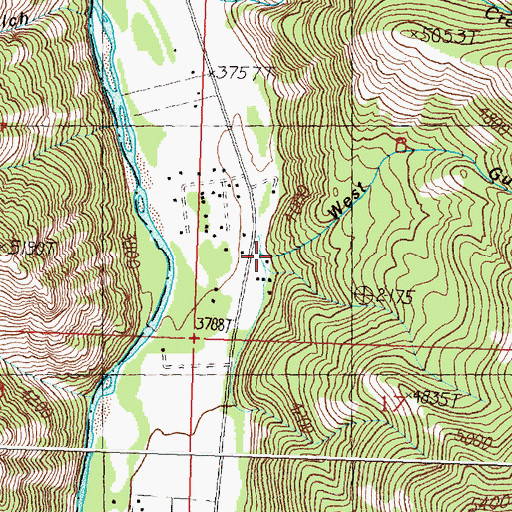 Topographic Map of West Gulch, MT