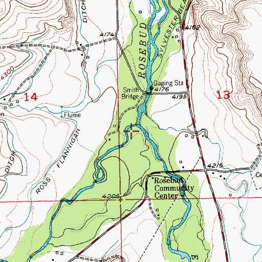 Topographic Map of West Rosebud Creek, MT