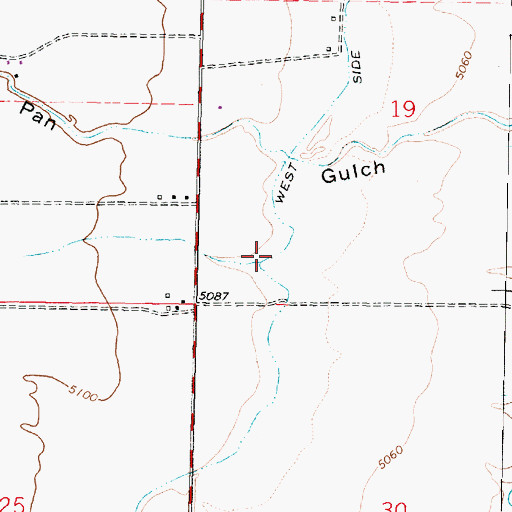 Topographic Map of West Side Canal, MT