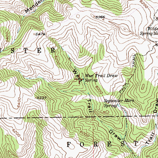 Topographic Map of West Trail Draw Spring, MT