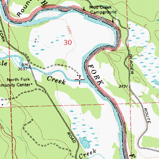 Topographic Map of Whale Creek, MT