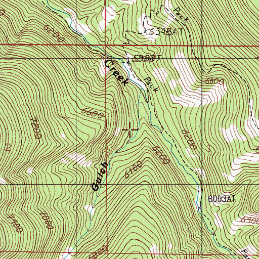 Topographic Map of Wheeler Gulch, MT