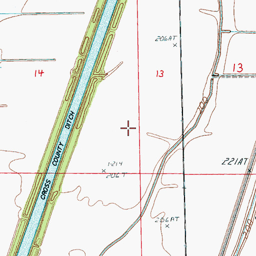 Topographic Map of Township of Coldwater, AR