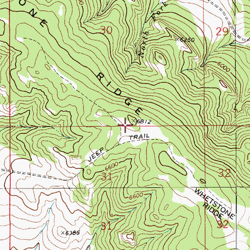 Topographic Map of Whetstone Ridge, MT