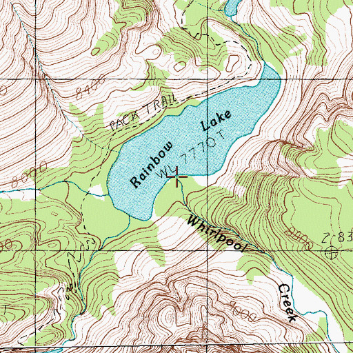Topographic Map of Whirlpool Creek, MT