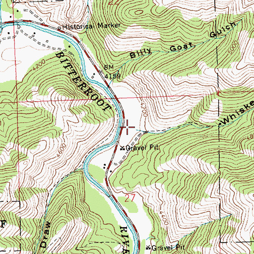 Topographic Map of Whiskey Gulch, MT