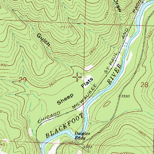 Topographic Map of Whiskey Gulch, MT