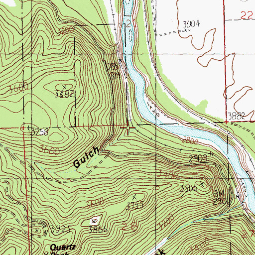 Topographic Map of Whiskey Gulch, MT