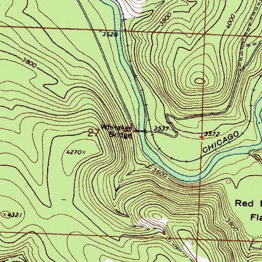 Topographic Map of Whitaker Bridge, MT