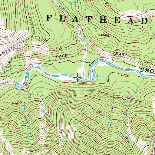 Topographic Map of Whitcomb Creek, MT