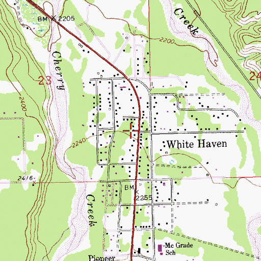 Topographic Map of White Haven, MT