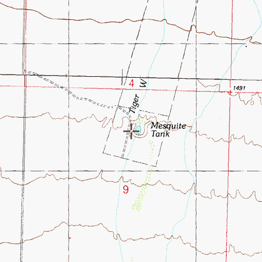 Topographic Map of Mesquite Tank, AZ