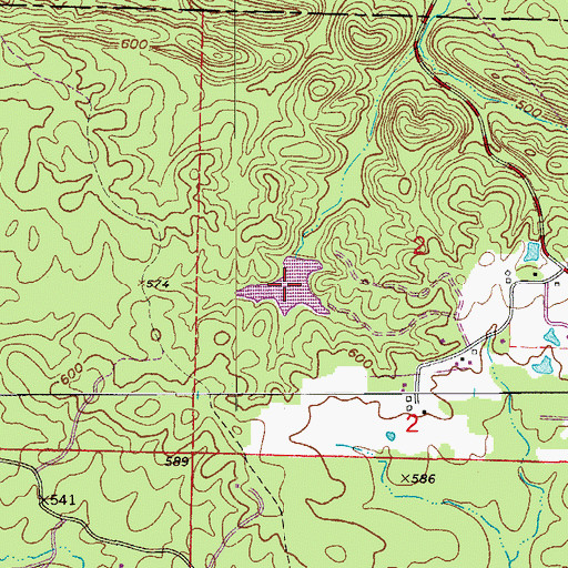 Topographic Map of Happy Valley Lake, AR