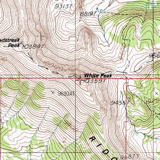 Topographic Map of White Peak, MT