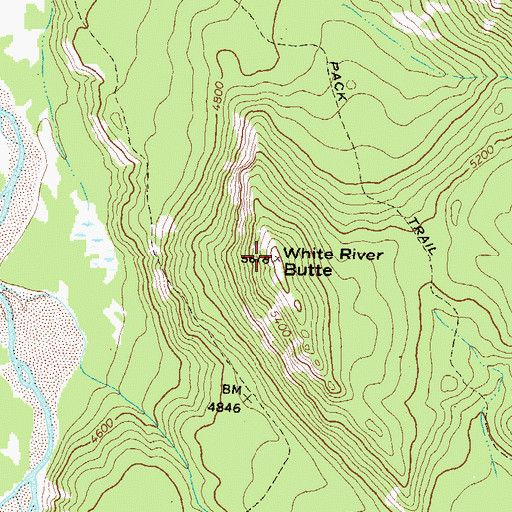 Topographic Map of White River Butte, MT