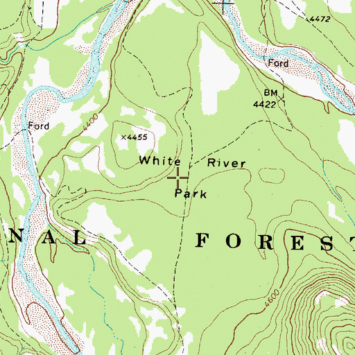 Topographic Map of White River Park, MT