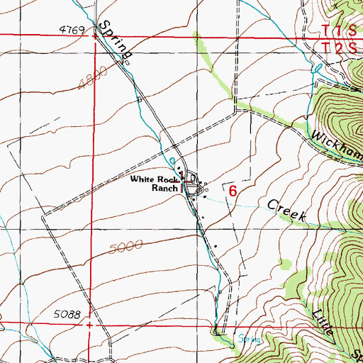 Topographic Map of White Rock Ranch, MT