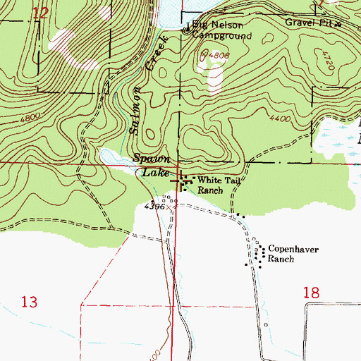 Topographic Map of White Tail Ranch, MT