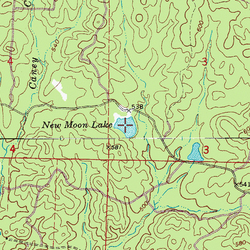 Topographic Map of Lake New Moon, AR