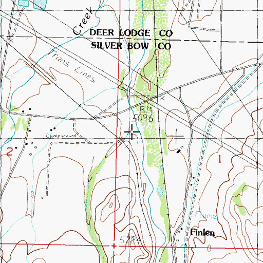 Topographic Map of Whitepine Creek, MT