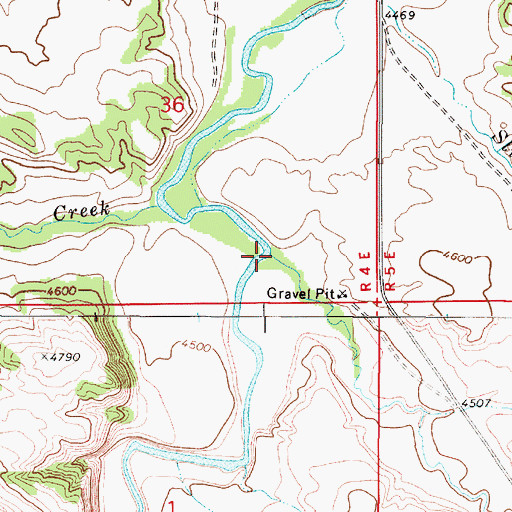 Topographic Map of Whitetail Deer Creek, MT