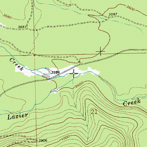 Topographic Map of Whitney Creek, MT