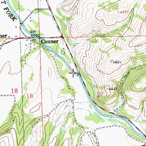 Topographic Map of Whitsell Creek, MT