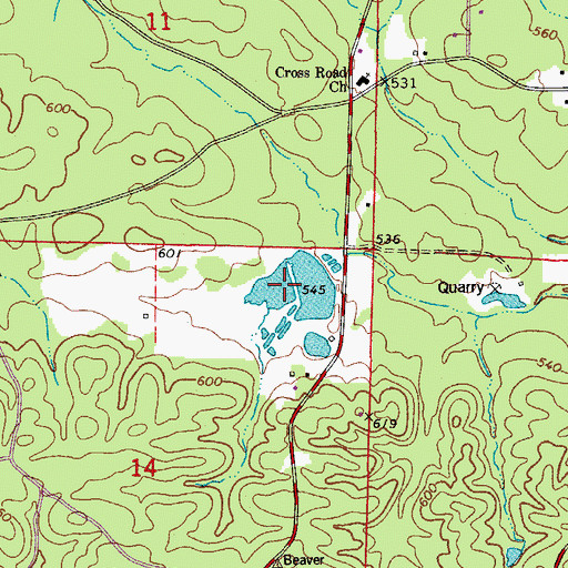 Topographic Map of Inman Lake Number Two, AR
