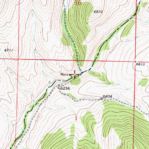 Topographic Map of Wickiup Creek, MT